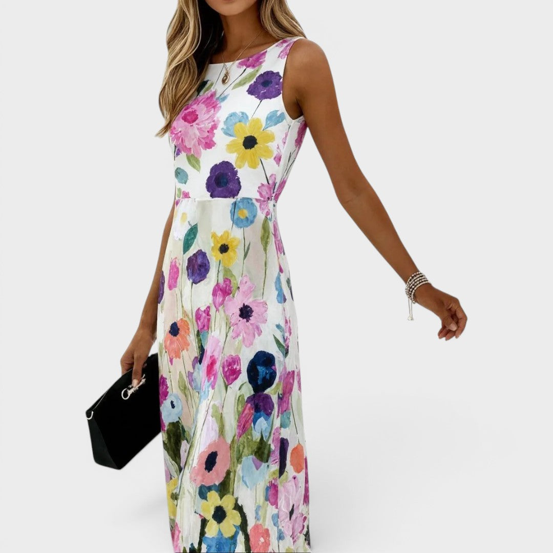 Mirellia | Sleeveless Floral Midi Dress