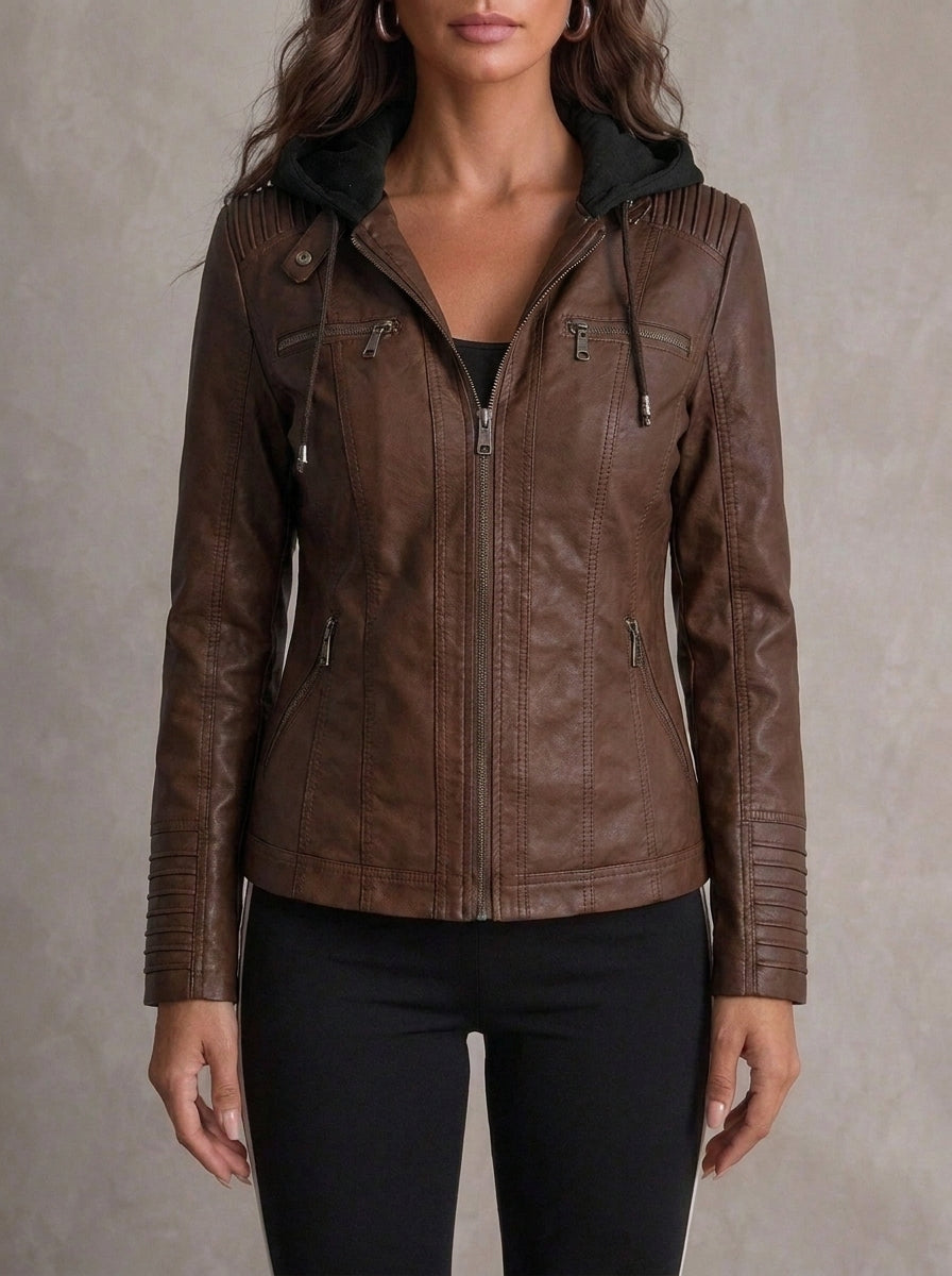 Ravissa | Casual Hooded Zip Front Jacket