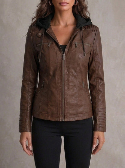 Ravissa | Casual Hooded Zip Front Jacket