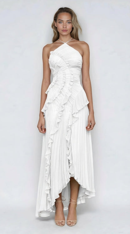 Serelise | Pleated Ruffle Evening Dress