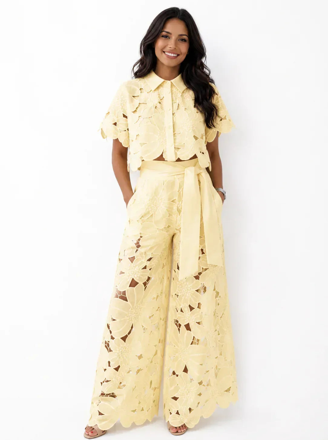 Sylverie | Floral Lace Two Piece Set
