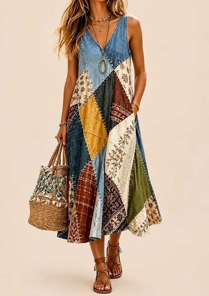 Coraline | Artisan Print Sleeveless Dress