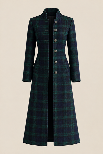 Zelda | Refined Plaid Long Coat