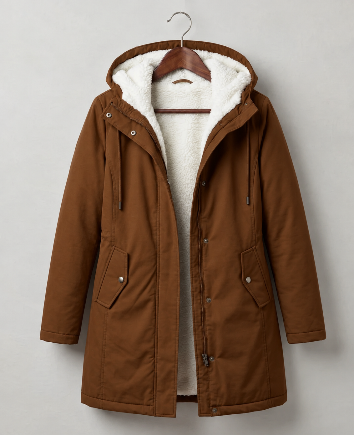 Fawn | Plush Lined Hooded Parka Coat