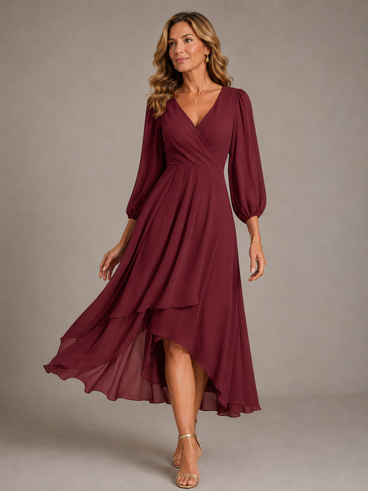 Delavine | Graceful High Low Wrap Dress