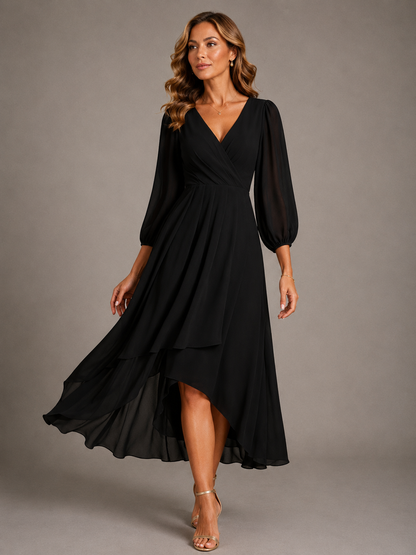 Delavine | Graceful High Low Wrap Dress