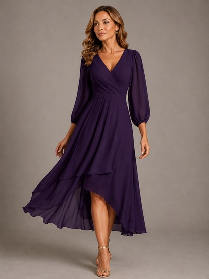 Delavine | Graceful High Low Wrap Dress