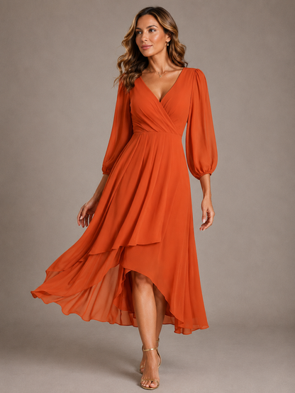 Delavine | Graceful High Low Wrap Dress