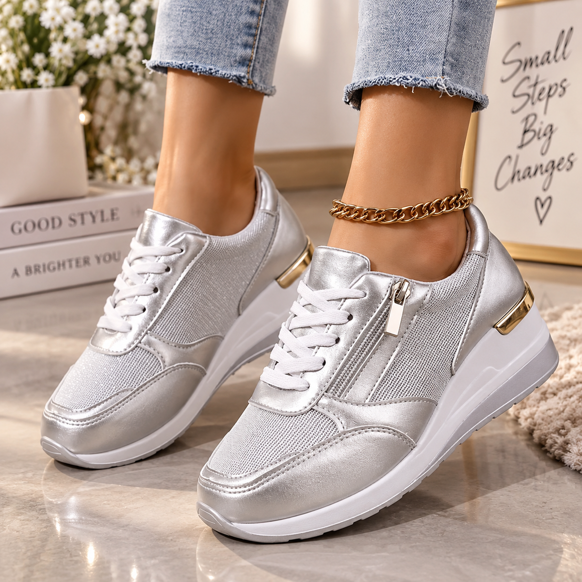Darcy | Comfort Lace Up Platform Sneakers