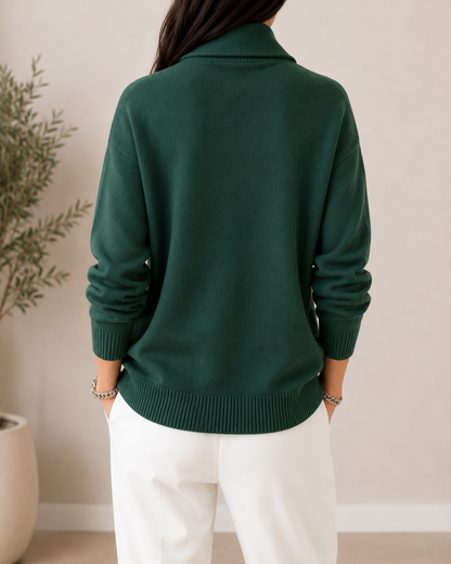 Ainslie | Relaxed Shawl Collar Knit Sweater