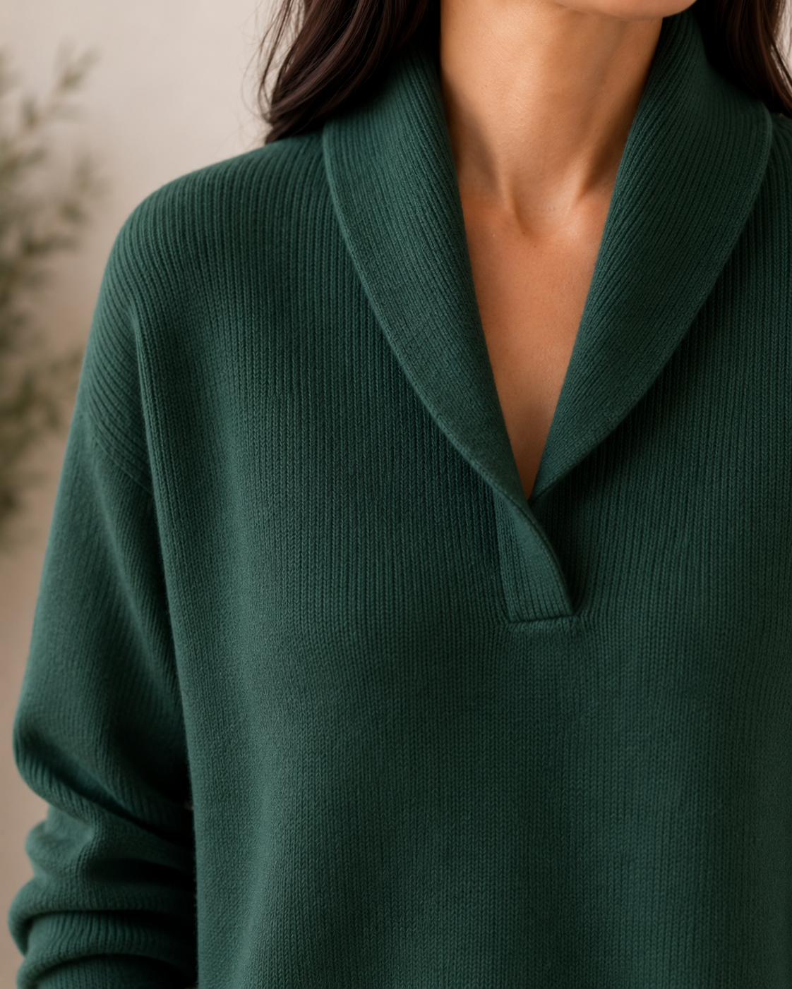 Ainslie | Relaxed Shawl Collar Knit Sweater