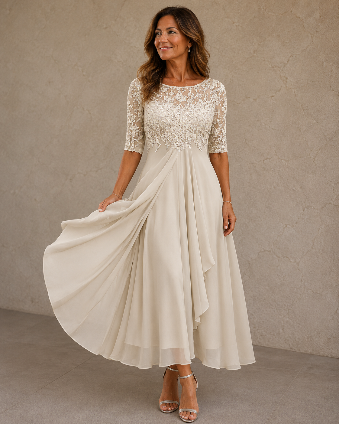 Jorienne | Flowing Chiffon Evening Dress
