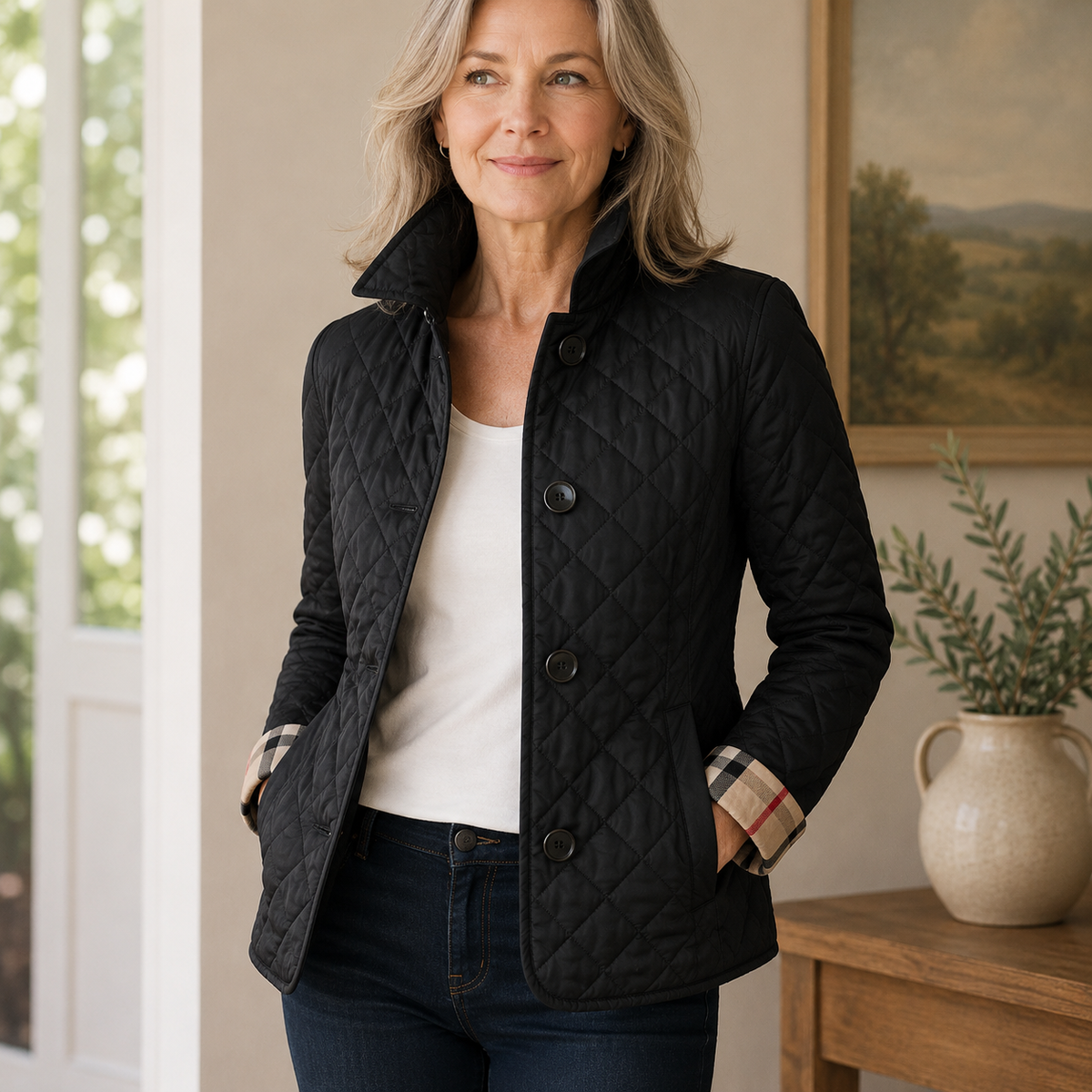 Rowenna | Plaid Cuff Quilted Jacket
