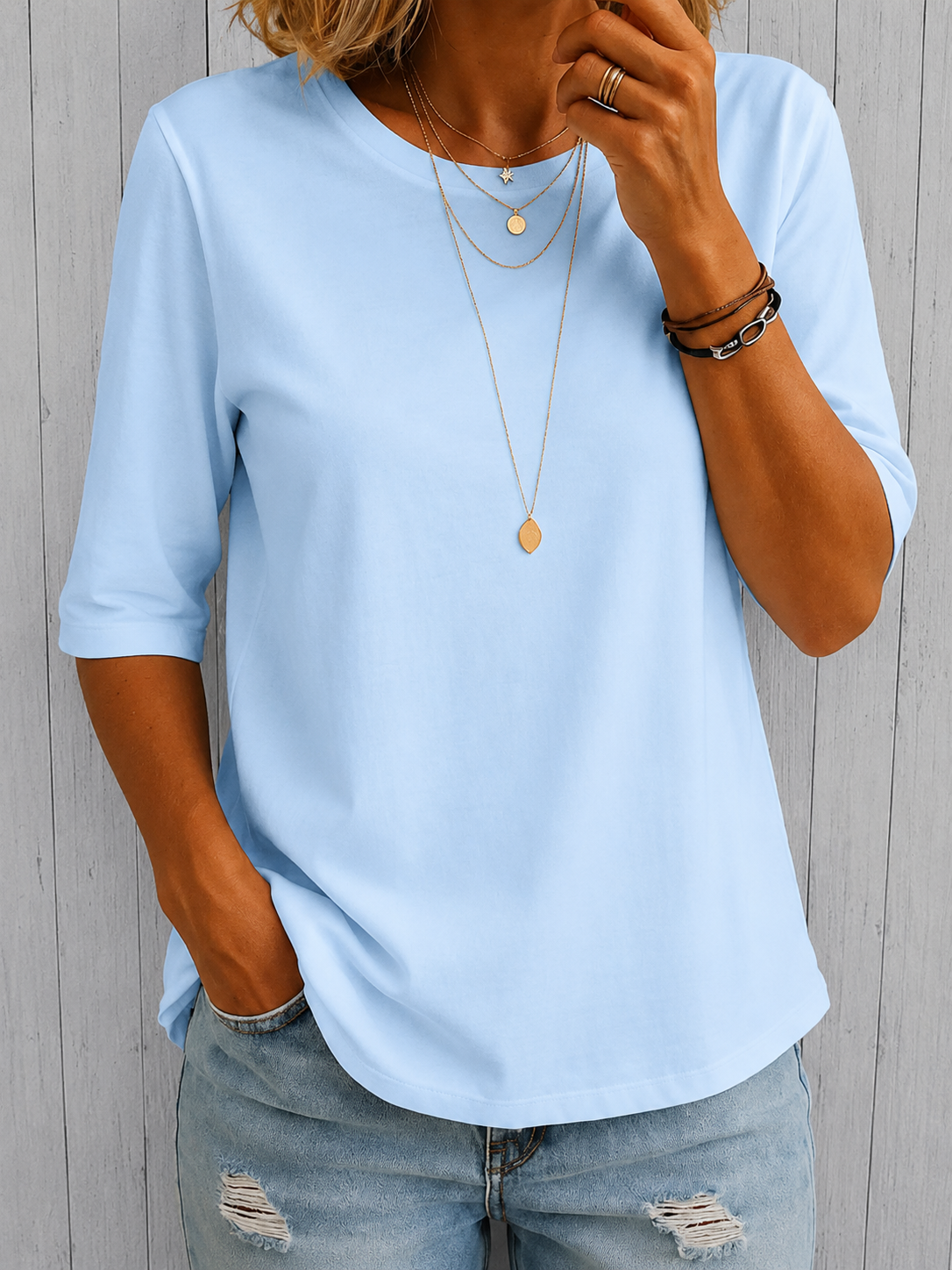 Brivana | Relaxed Half Sleeve Everyday Blouse