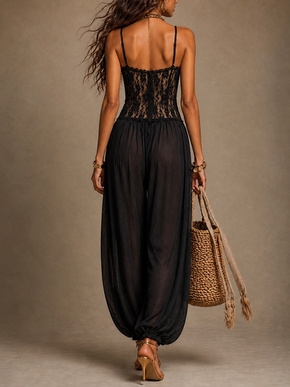Evarose | Vintage Lace Boho Jumpsuit
