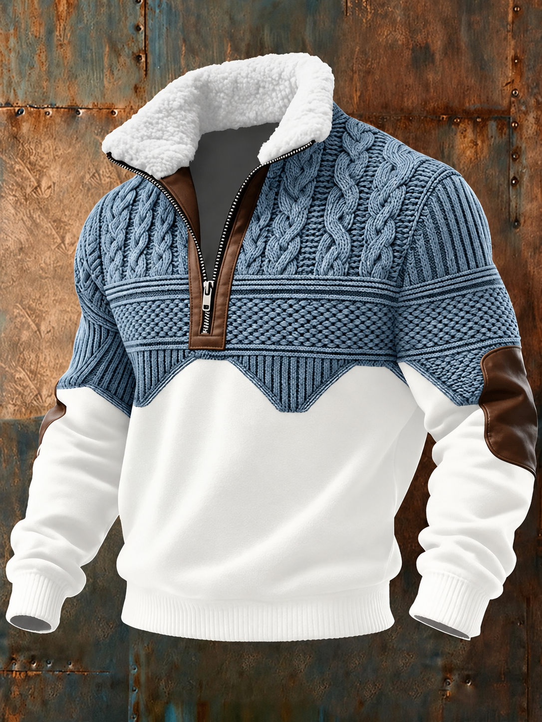 Jericho | Cosy Cable Knit Colour Block Sweater