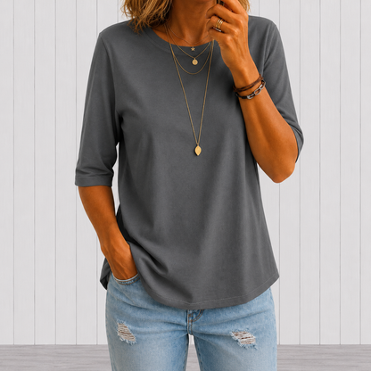 Xavina | Soft Touch Round Neck Blouse
