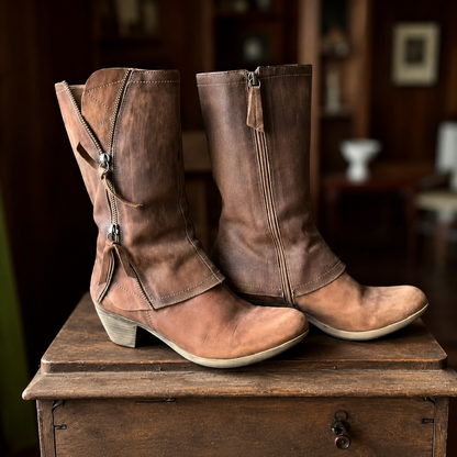 Katriel | Retro Low Heel Mid Calf Boots