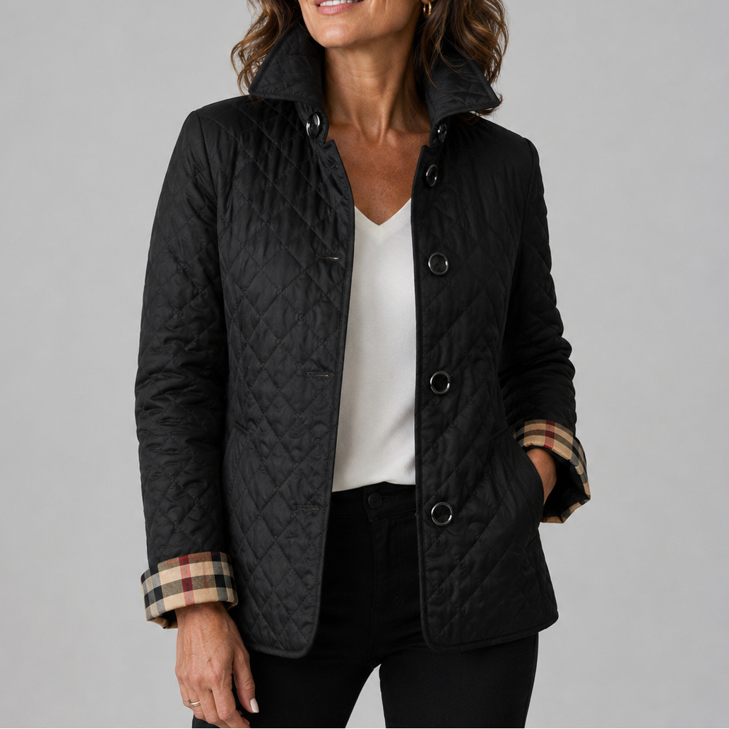 Prisca | Classic Stand Collar Quilted Jacket