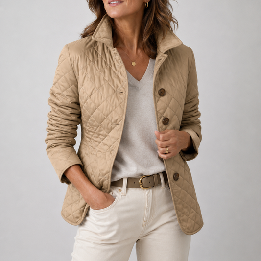 Prisca | Classic Stand Collar Quilted Jacket