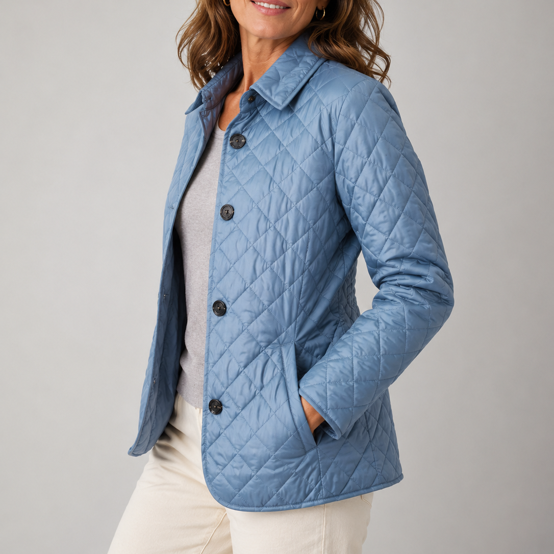 Prisca | Classic Stand Collar Quilted Jacket