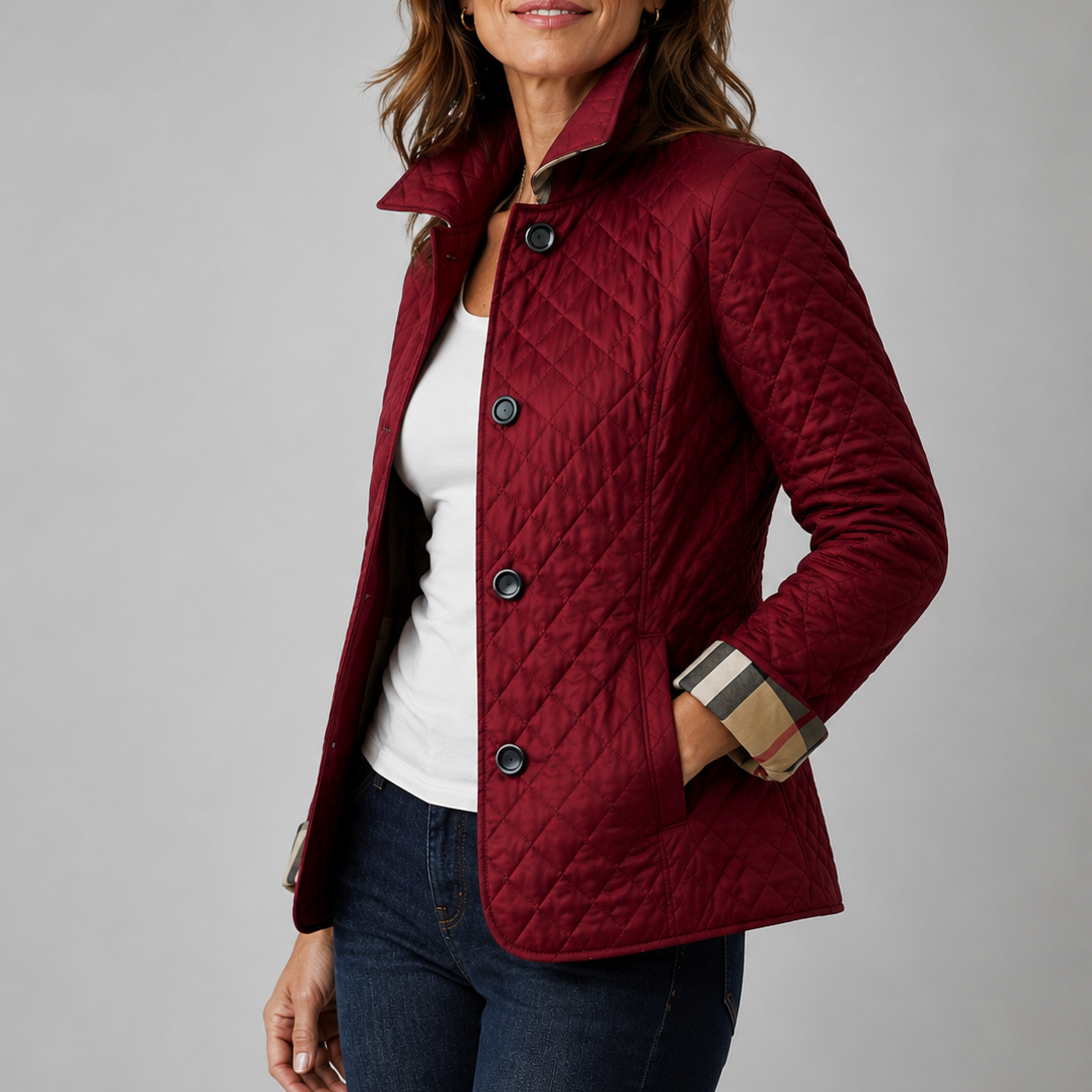 Prisca | Classic Stand Collar Quilted Jacket