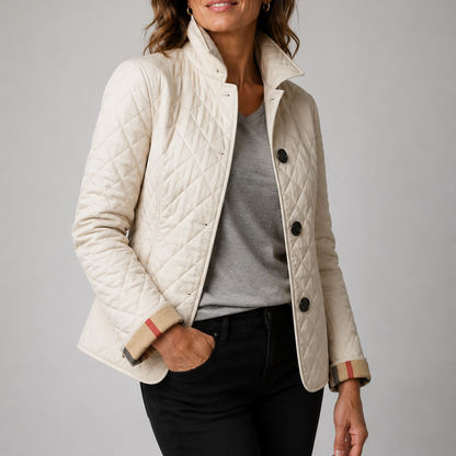 Prisca | Classic Stand Collar Quilted Jacket