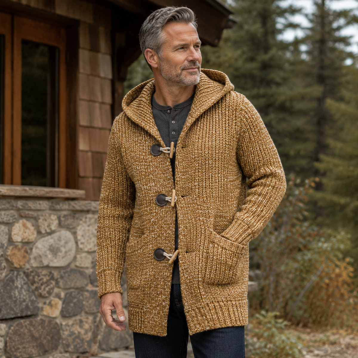 Aldren | Hooded Toggle Knit Cardigan