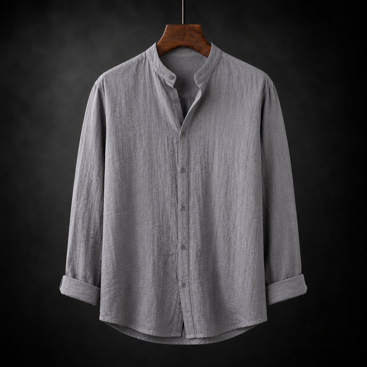Fulton | Premium Linen Band Collar Shirt