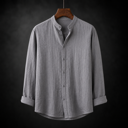 Fulton | Premium Linen Band Collar Shirt