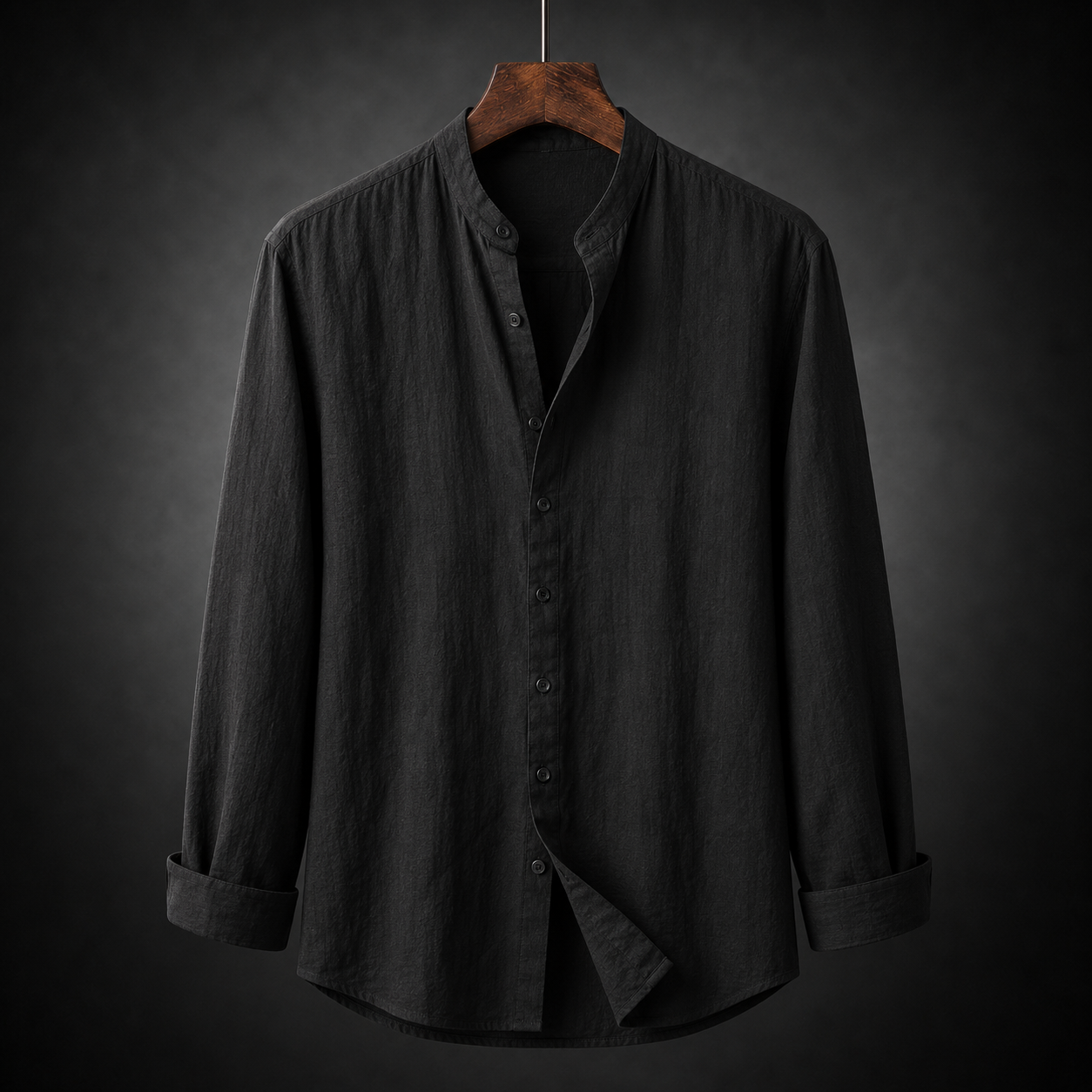 Fulton | Premium Linen Band Collar Shirt