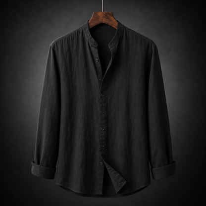 Fulton | Premium Linen Band Collar Shirt