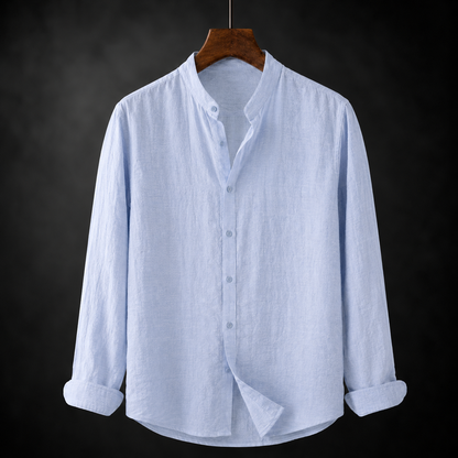 Fulton | Premium Linen Band Collar Shirt