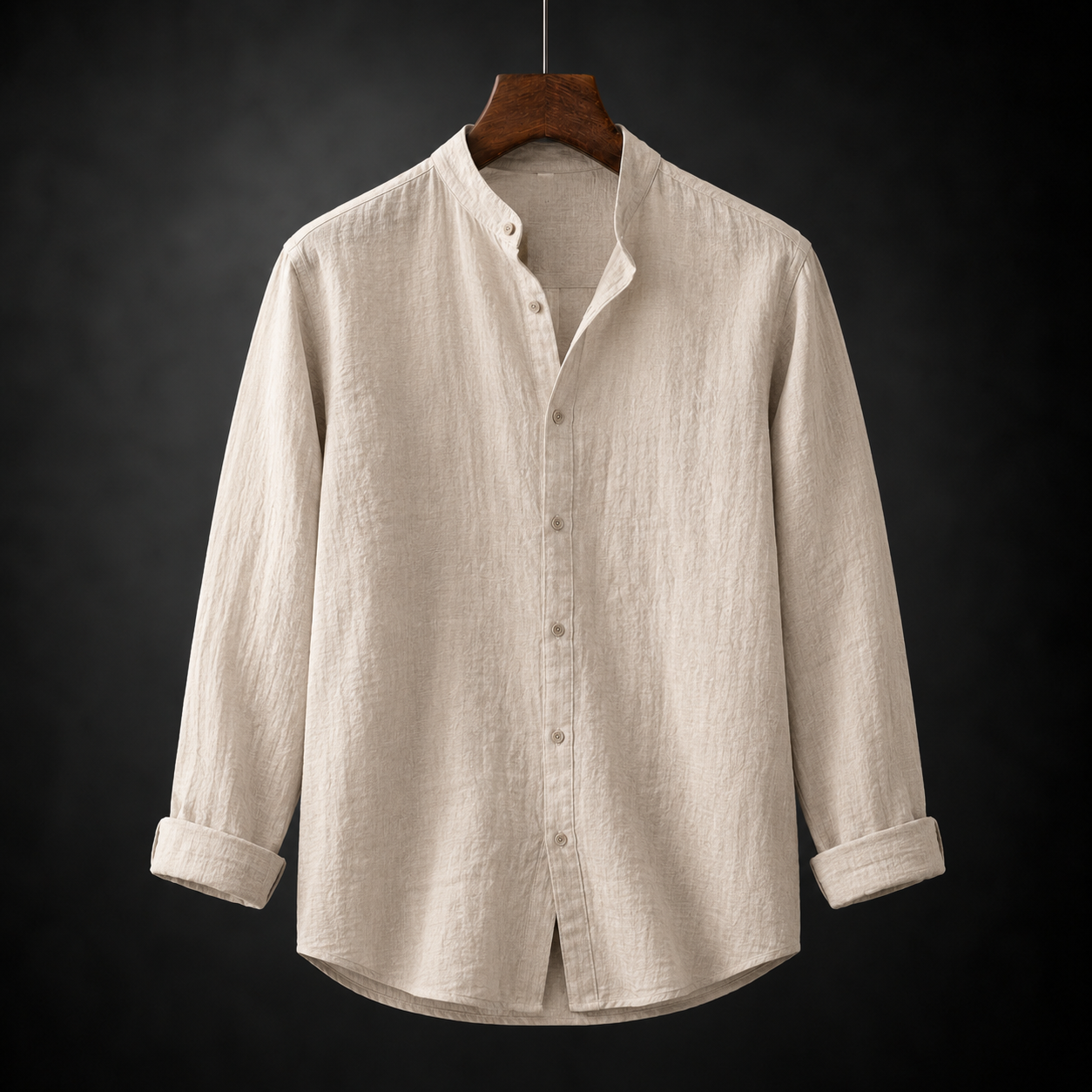 Fulton | Premium Linen Band Collar Shirt