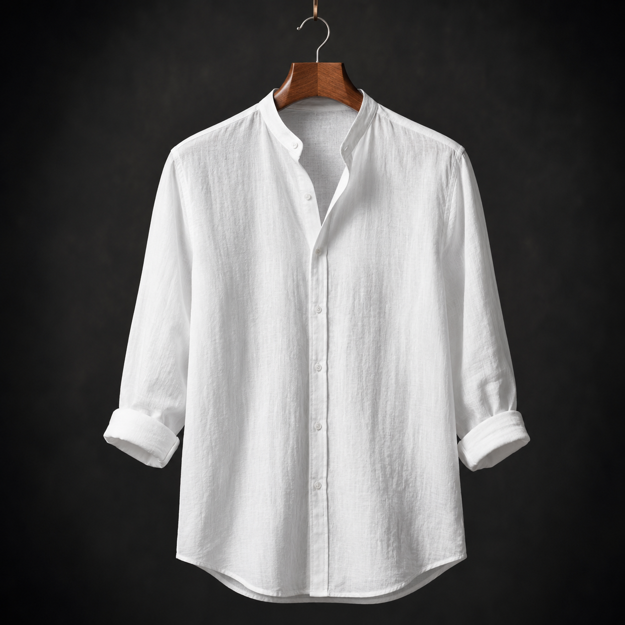 Fulton | Premium Linen Band Collar Shirt