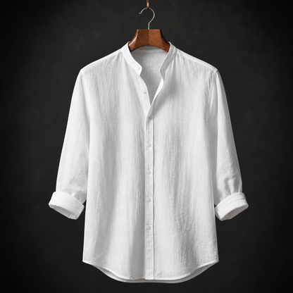 Fulton | Premium Linen Band Collar Shirt