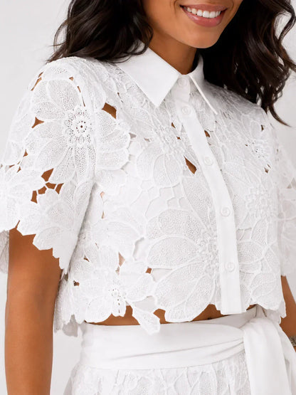 Sylverie | Floral Lace Two Piece Set