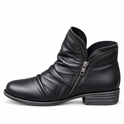 Lyselle | Double Zip Low Heel Ankle Boots