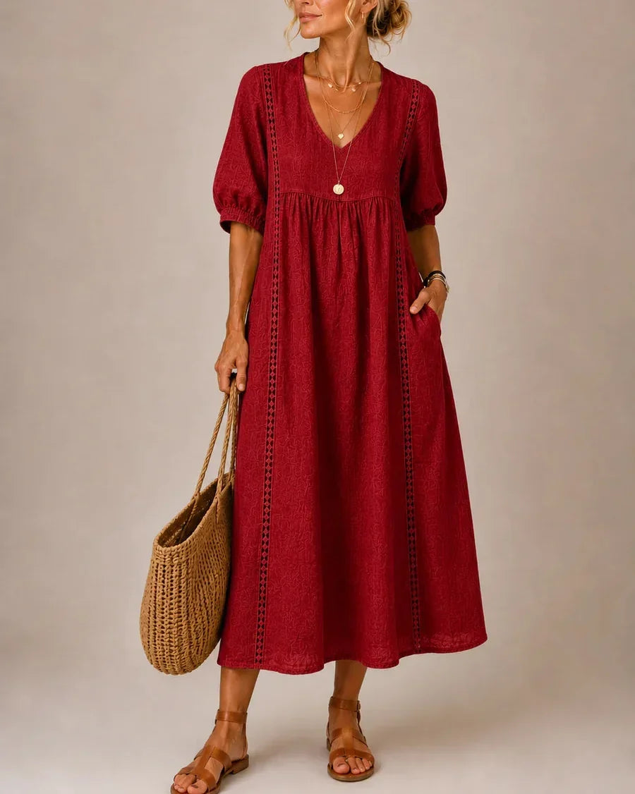 Mireth | Graceful Empire Waist Midi Dress