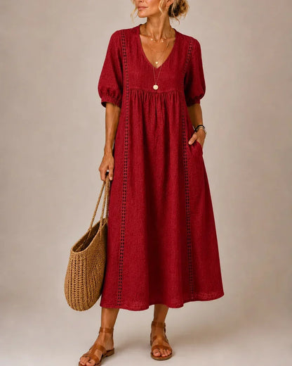 Mireth | Graceful Empire Waist Midi Dress
