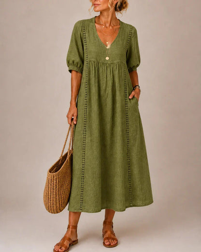 Mireth | Graceful Empire Waist Midi Dress