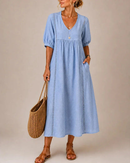 Mireth | Graceful Empire Waist Midi Dress