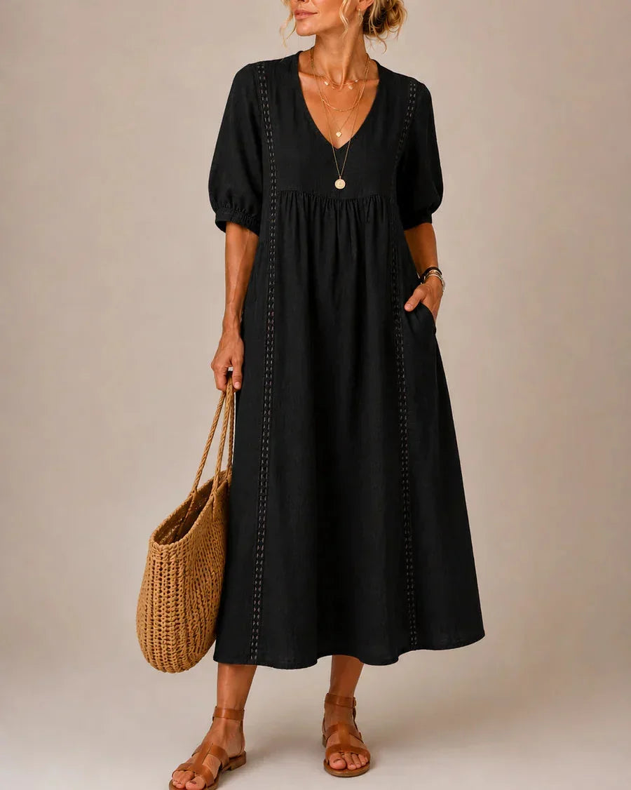 Mireth | Graceful Empire Waist Midi Dress