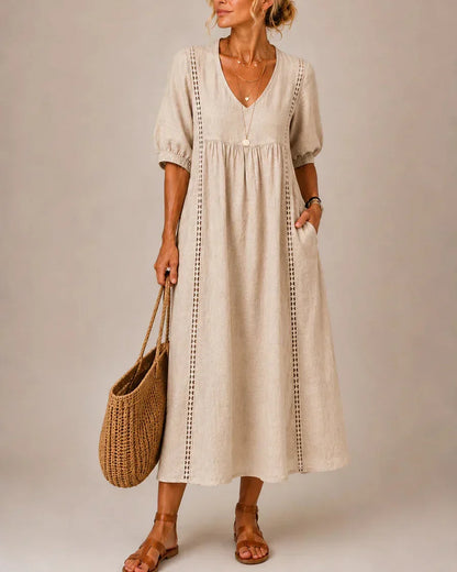 Mireth | Graceful Empire Waist Midi Dress
