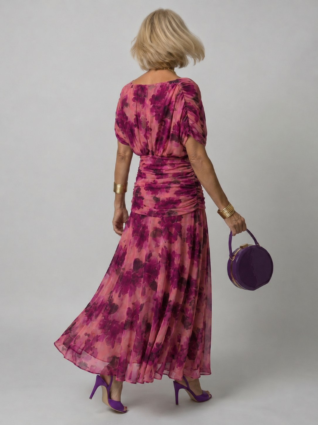 Sylvera | Romantic Print Evening Midi Dress