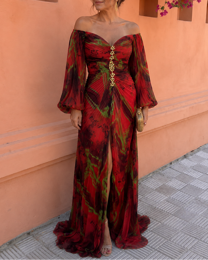 Mirevielle | Elegant Jewel Front Maxi Dress