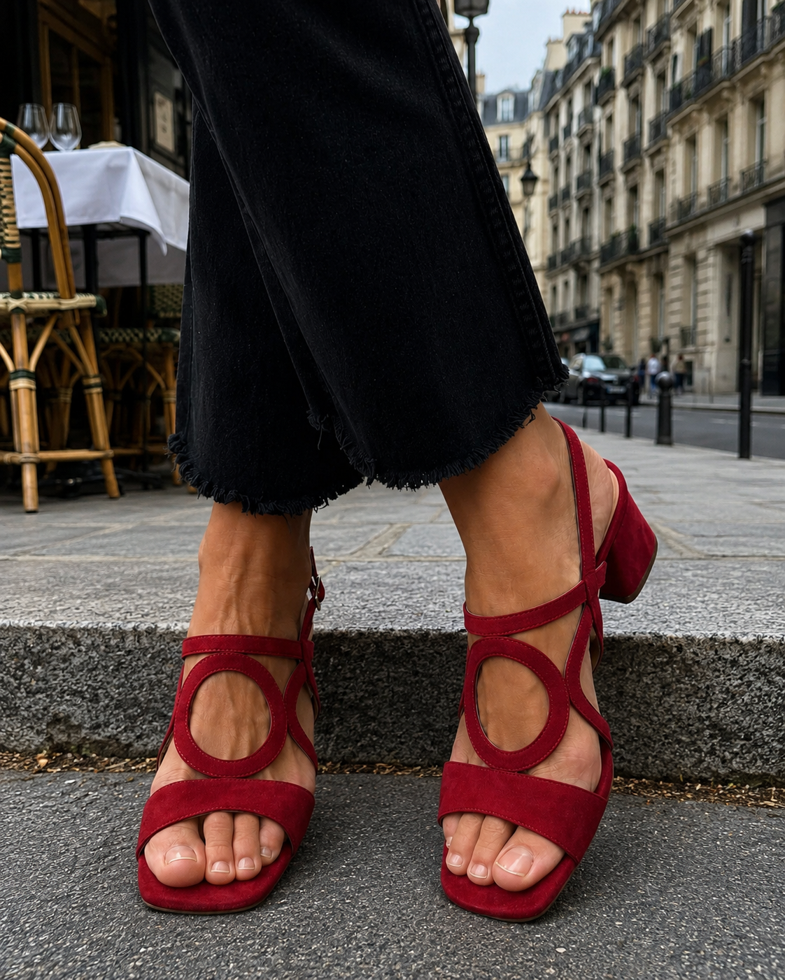 Amabel | Cutout Block Heel Sandals