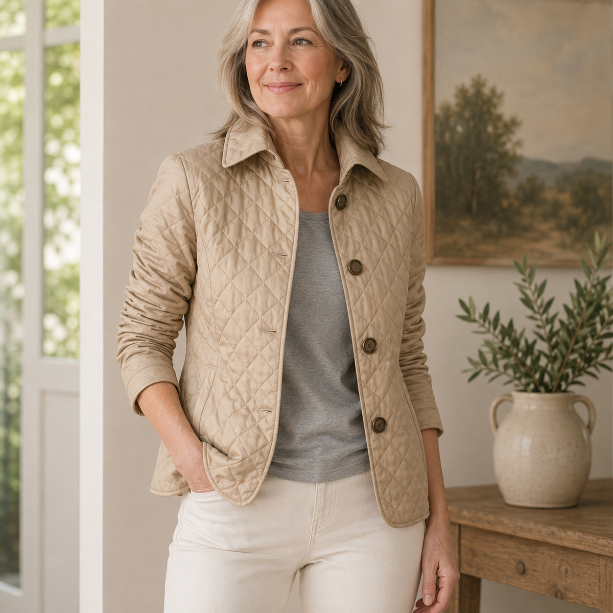Rowenna | Plaid Cuff Quilted Jacket