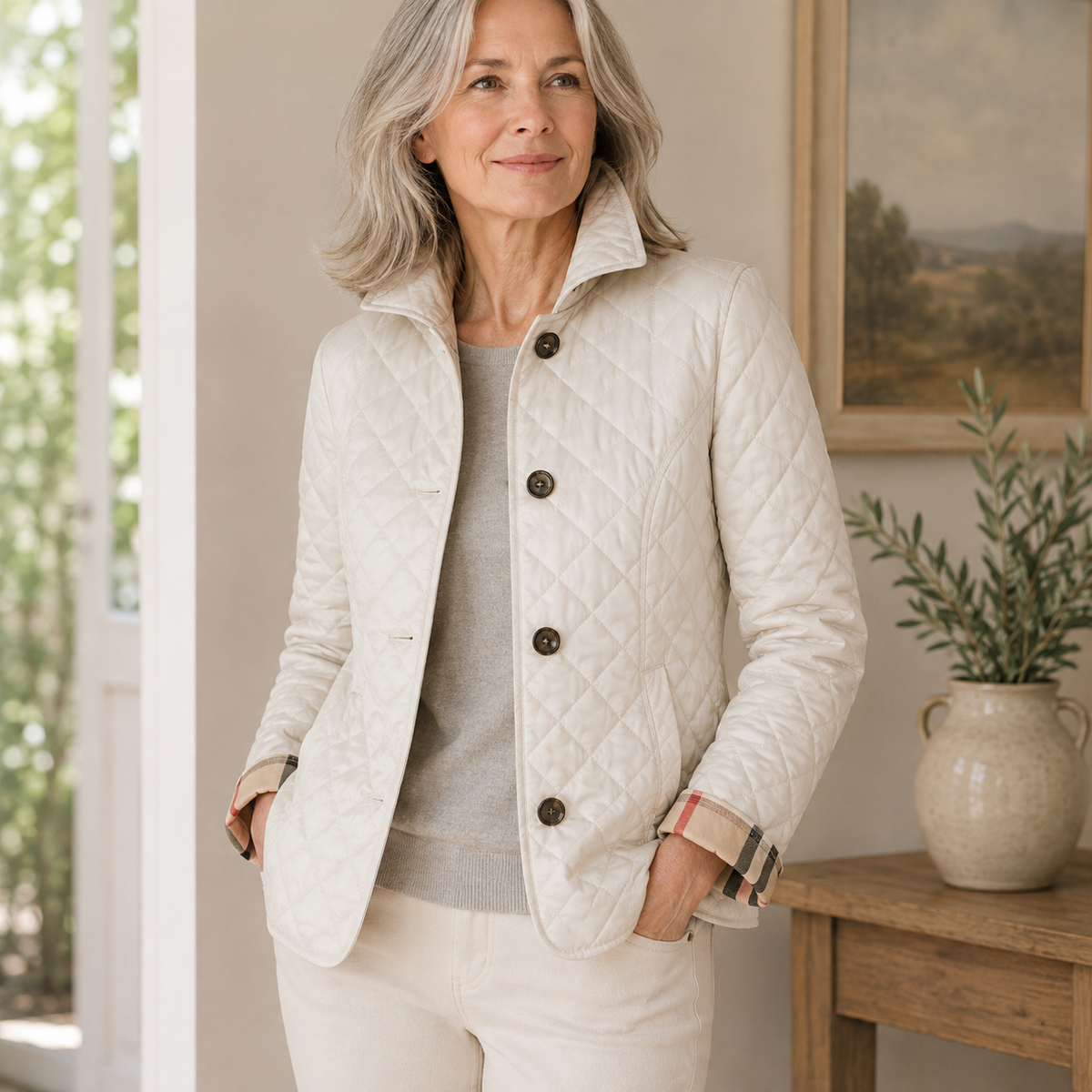 Rowenna | Plaid Cuff Quilted Jacket