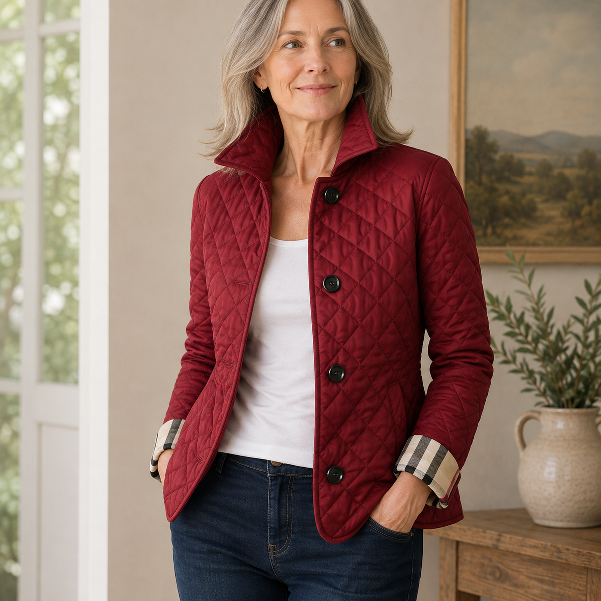 Rowenna | Plaid Cuff Quilted Jacket